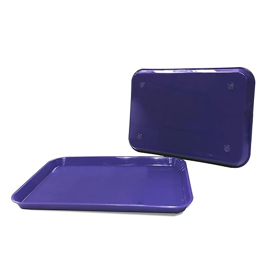 12 Purple Dental Instrument Procedure Set Up Autoclave Sterilization Trays (13.25 Inches x 9.75 Inches, Size B) by PlastCare USA