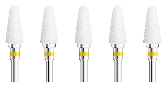 WWJN 5Pc Ceramic Nail Art Drill Bits Rotary Cutter Clean Apparatus for Manicure Nail Milling Machine Accessories Removal Nail Gel Tool