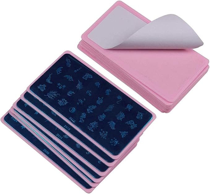 15pcs 12X6cm Nail Art Soft Stamping Protective Pink Color Stamper Rectangel Stamp Holder