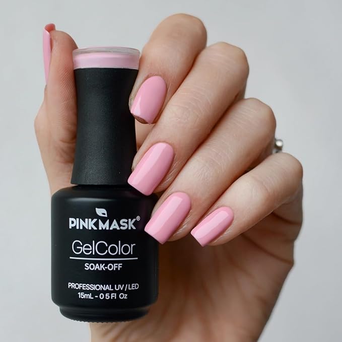 PINK MASK Gel Color Nail Polish Sweet Girl 15ml / o.5 oz - UV/LED Gel Polish, Non Wipe, Long Lasting, Soak Off Formula