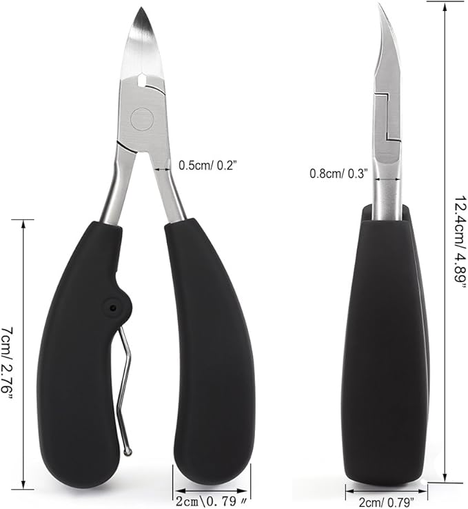 BEZOX Ingrown Toenail Clippers - Professional Nail Clippers for ingrown Nails for Seniors, Comfor Grip Long Handle Fingernail Clippers, Ergonomic Toenail Scissors - Premiun Stainless Steel