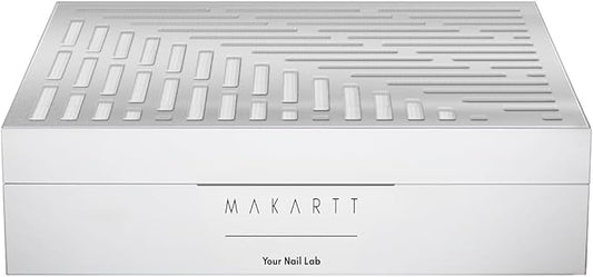 Makartt Nail Dust Collector - Dust Collector Nail Tech Quite SYMPHONEE Dust Extractor Vacuum for Acrylic & Gel Nails Plug-in Ultra Thin Portable with Reusable Filter White