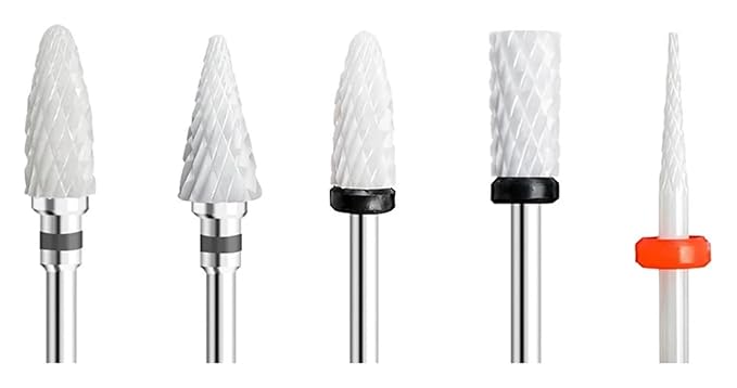 WWJN 5Pc Ceramic Nail Art Drill Bits Rotary Cutter Clean Apparatus for Manicure Nail Milling Machine Accessories Removal Nail Gel Tool