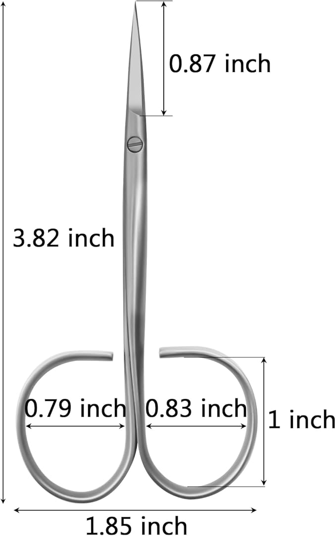 CGBE Cuticle Scissors Extra Fine Curved: Stainless Steel Eyebrow Scissor, Professional Manicure Scissors for Manicure, Eyelashes, Eyebrow, Dry Skin For Women And Men