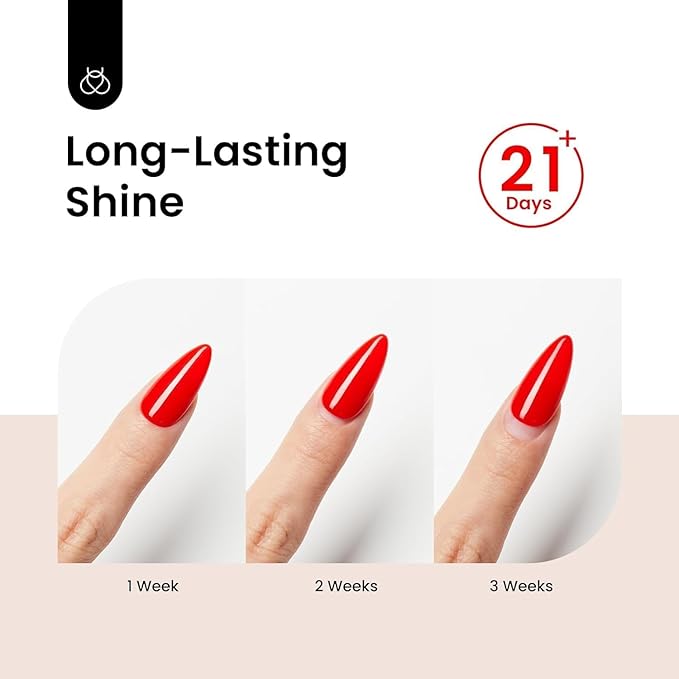 beetles Gel Polish 2Pcs 15ml No Wipe Top Coat Gel Nail Polish High Gloss Shiny Long-Lasting Clear Gel Top Coat, Soak Off Nail Lamp, Christmas Nails Home DIY Manicure and Nail Salon Gifts for Girls