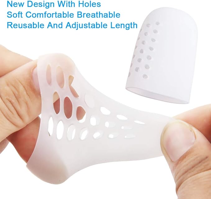 Big Toe Protectors, 10 Packs of Breathable Big Toe Caps, Silicone Toe Covers for Big Toe, Calluses, Blisters, Hammer Toe, Provide Pain Relief from Missing, Reduce Friction.