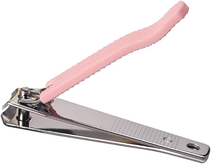 Rocutus 2pcs/Set Nail Clippers Set Portable Nail Scissors Toenail Clippers Nail Clippers,Adult Pedicure Nail Clippers,Fingernail Clippers Household Foot Manicure Scissors Manicure Tools (Pink)