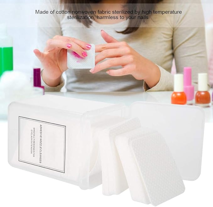 200Pcs No Lint Nail Wipes, Cotton Nail Polish Remover Pads Nail Cotton Pad Manicure Polish Gel Remover Cleaner Wipe for Nail Polish Remover, Eyelash Extensions and Nail Art