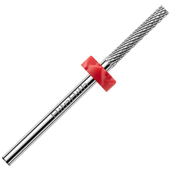 Nail Drill Bits Safety Cuticle Nail Buffer Bit 3/32",Tungsten Carbide Professional Drill Bit for Nail Prepare Nail Bed File Dead Skin Cleaning,Manicure 2-Way Rotate For Nail Home Salon,Fine