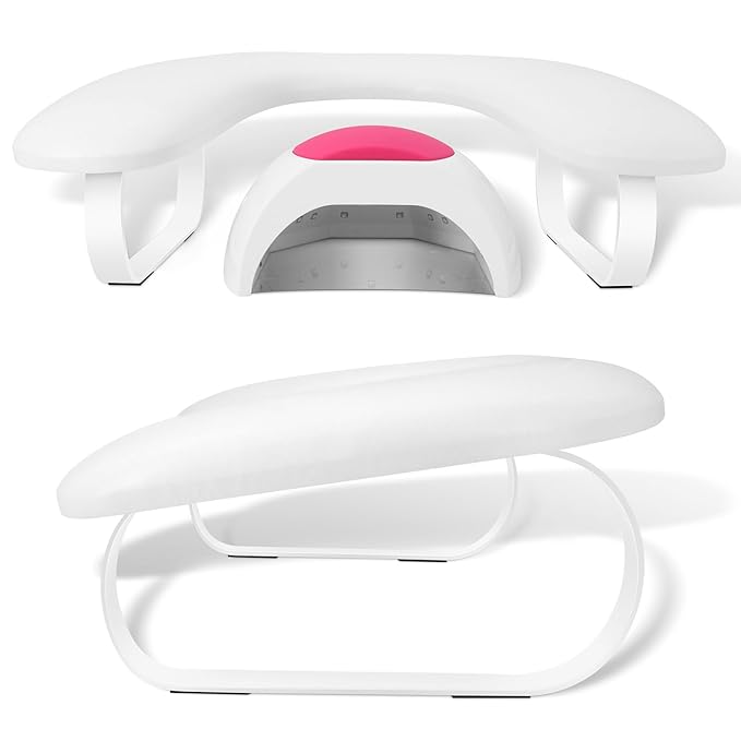 Arm Rest for Nails Tech Upgraded 10° Inclined, U-Shaped Manicure Nail Arm Rest Stand, Nail Armrest for Nail Tech Hand Rests, White