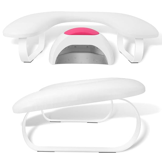 Arm Rest for Nails Tech Upgraded 10° Inclined, U-Shaped Manicure Nail Arm Rest Stand, Nail Armrest for Nail Tech Hand Rests, White