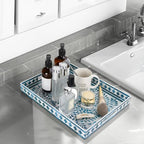 Blue Serving Trays, Plastic Rectangular Serving Tray - Image 2