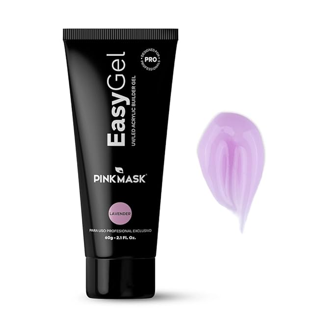 PINKMASK Easy Gel 2oz 60g-Lavender, Professional Builder Enhancement Gel-Quick Nail Extension for Beginner DIY, Nail Strengthener-Long Lasting-Salon Quality-Thickening Solution