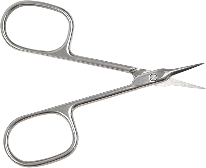 Cuticle Scissors Nail Scissors Multi-purpose Beauty Scissors for Eyebrow Eyelash Trim Nail and Dry Skin (Curved Tip)
