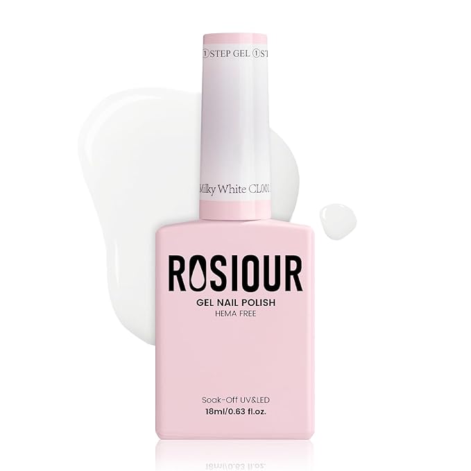 Milky White Jelly Nude Gel Polish, 18 ML HEMA-Free One Step Gel Nail Polish 3-in-1, Sheer White Gel Polish for Women Girls Gift, Translucent Color Soak Off U V Gel Nail Manicure Salon DIY