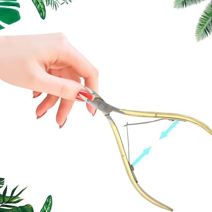 8Pieces Cuticle Trimmer Cuticle Nipper Cuticle Remover Cuticle Cutter with Cuticle Pusher Stainless Steel Cuticle Cutter Clipper Nail Tools for Fingernails and Toenails (Gold)