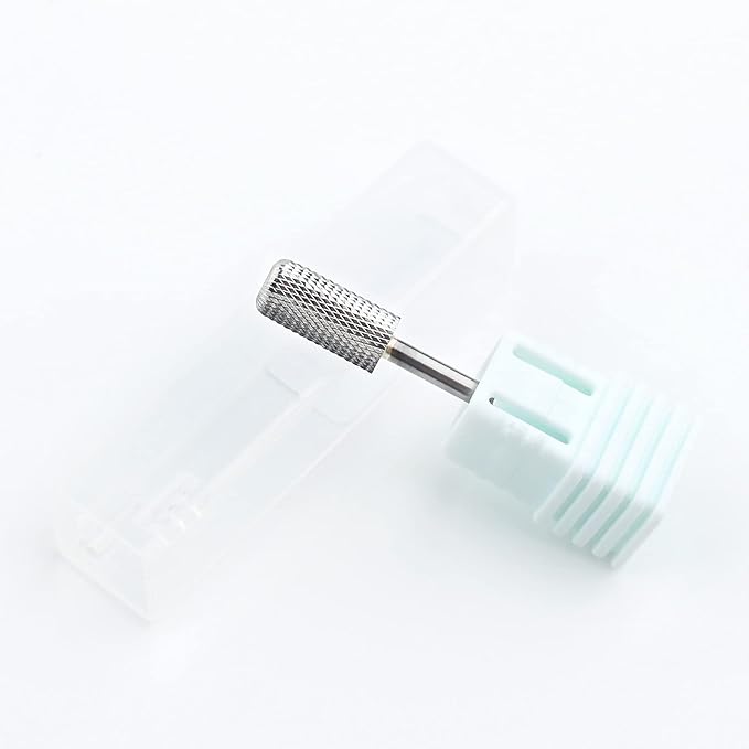 QUNZHAO Nail Drill Bits Dust proof bit Tungsten Steel Fast remove Acrylic or Hard Gel 3/32" Shank - Manicure, Nail Art, Drill Machine (Extra Fine - XF, Silver)