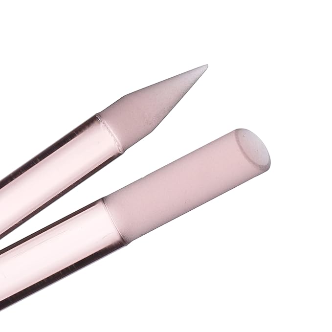 BONA FIDE BEAUTY Glass Cuticle Pusher, 1-Pieces Pink Gentle Czech Manicure Stick for Cuticle Remover, Long-Lasting Double-Sided Reusable Glass Stick