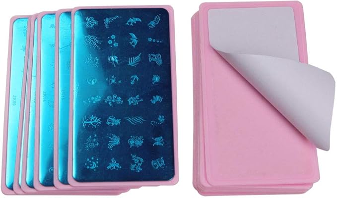 15pcs 12X6cm Nail Art Soft Stamping Protective Pink Color Stamper Rectangel Stamp Holder