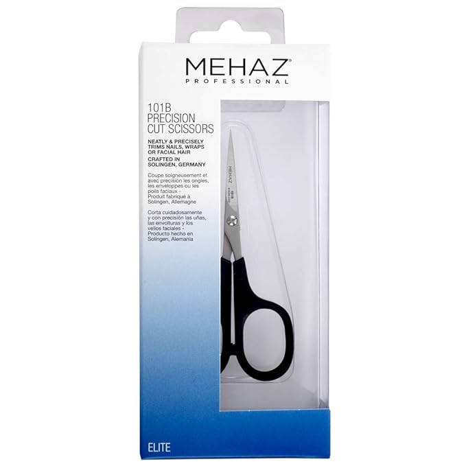 Mehaz Precision Cut Stainless Steel Scissors to trim nails, brows, facial hair and split ends
