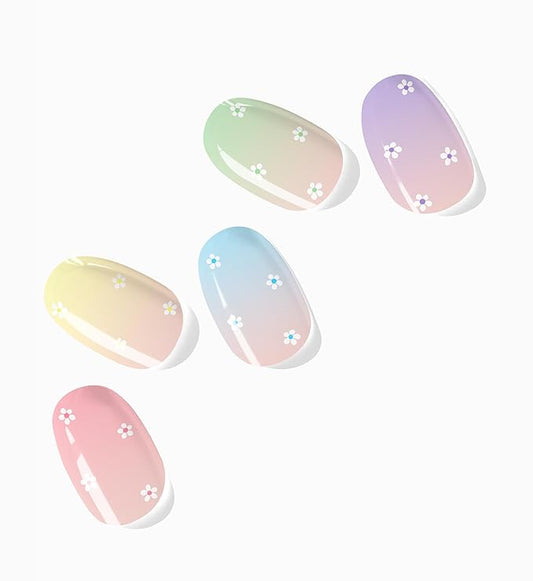 NOVA, Female Founded, Semi Cured Gel Nail Strips (Flower Child) - The 10 Minute Manicure. Salon-Quality, Works w/Any Lamp, Easy to Apply - Incl. Nail File & Stick (Flower Child)
