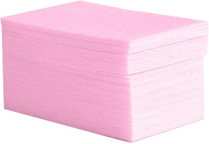 600 Pieces Pink Lint Free Nail Wipes Gel Polish Remover Cotton Pads for Manicure and Nail Art