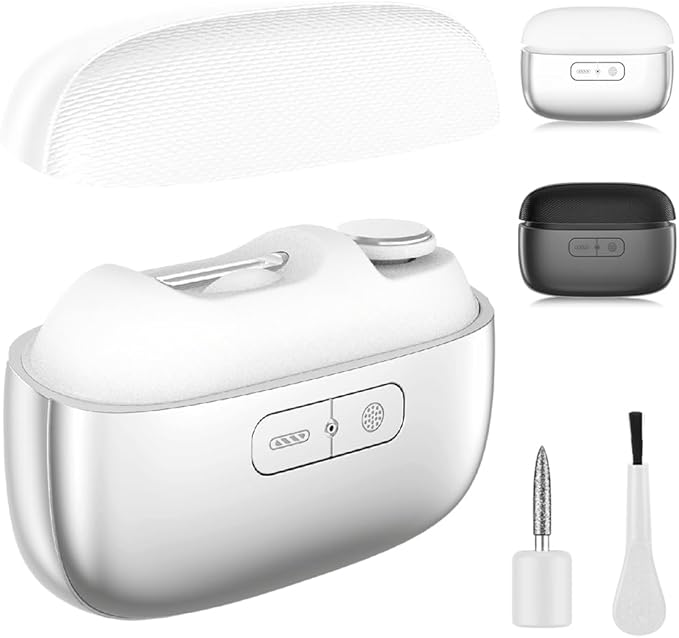 Electric Nail Clipper, Upgraded 2 in 1 Electric Polishing Automatic Nail Clippers with Magnetic Lid USB Rechargeable Nail Trimmer with Scraps Storage Suitable for Adults and Elderly (White)