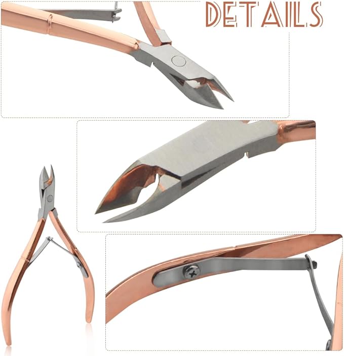 8Pieces Cuticle Trimmer Cuticle Nipper Cuticle Remover Cuticle Cutter Stainless Steel Cuticle Cutter Clipper Nail Tools for Fingernails and Toenails (Rose)