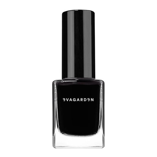 EVAGARDEN Sea Water Resistant Nail Polish - Saturated Color with Thin Film Coating - Attractive, Durable and Smooth Coverage - Clean Formula, No Harsh Substances - 602 Black - 0.34 oz