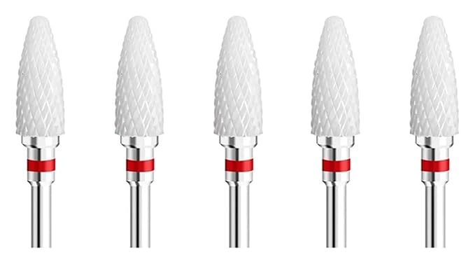 WWJN 5Pc Ceramic Nail Art Drill Bits Rotary Cutter Clean Apparatus for Manicure Nail Milling Machine Accessories Removal Nail Gel Tool