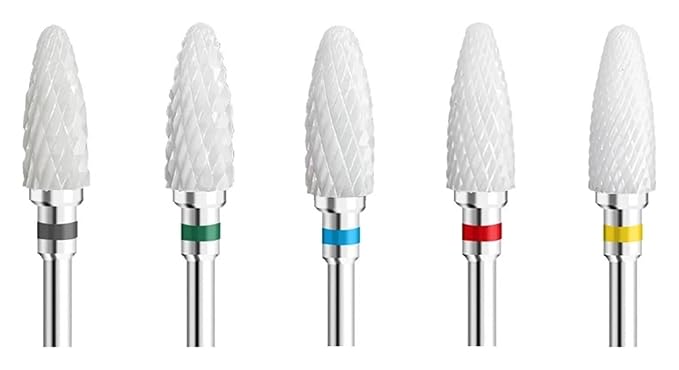 WWJN 5Pc Ceramic Nail Art Drill Bits Rotary Cutter Clean Apparatus for Manicure Nail Milling Machine Accessories Removal Nail Gel Tool