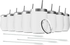 8 Pack 12 oz Stainless Steel Wine Tumbler by Deitybless