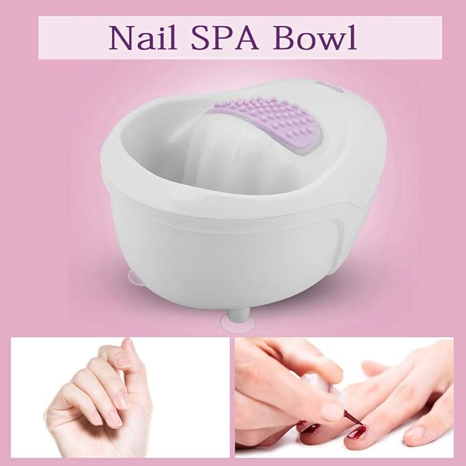 Electric Manicure Bowl with Vibration Large Water Reservoir Nail Soaking Bowl for Dead Skin Removal Nail Polish Remover Hand Massage Soak and Relaxation