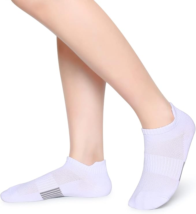 Henwarry Women's 10 Pairs Athletic Running Low Cut Socks Thin Cotton Soft Ankle Tab Socks