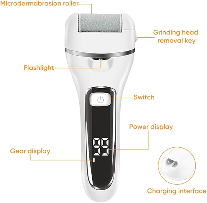Electric Foot Callus Remover, Foot Polisher for Feet with Rechargeable Waterproof Professional Pedicure Kit, Black, 20 Count (Pack of 10)
