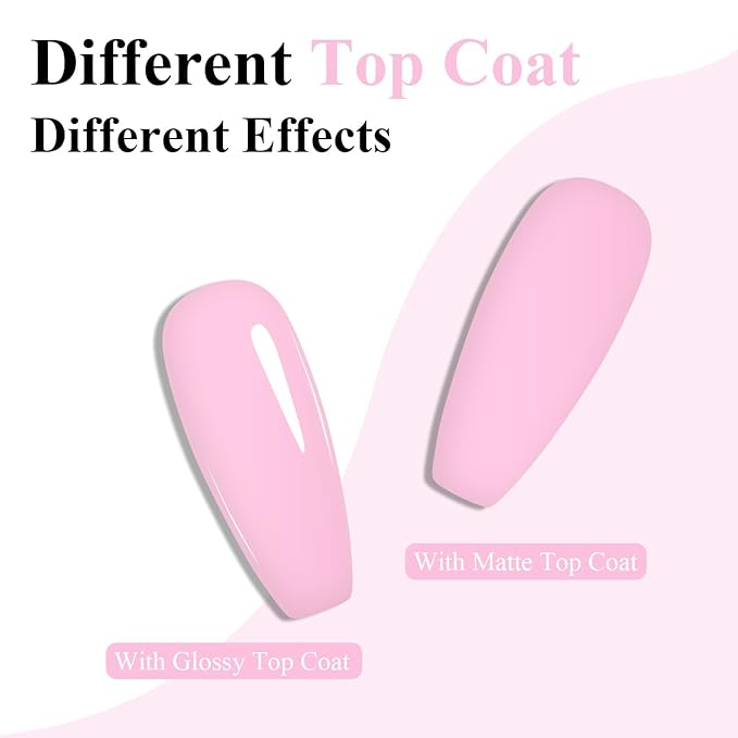 Imtiti Pink Gel Nail Polish, Baby Pink Gel Polish High Gloss Soak Off UV LED Spring Summer Art Manicure Salon DIY Design 10ML