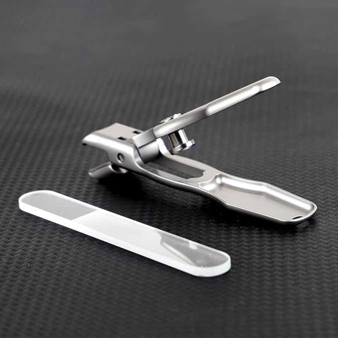 KEENSUN Nail Clippers, 16mm Wide Jaw Opening Ultra Sharp Nail Clippers for Cutting Thick Nails Extra Large Toenail & Fingernails Clippers with Safety Lock and Nail File for eniors, Men, Adult (Silver)