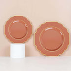 Terracotta Hard Plastic Dinner Plates, 50 Pack 11" Disposable Round Baroque - Image 7