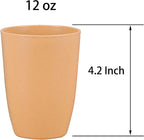 Wheat Straw Unbreakable Cup - 12 oz Reusable Drinking Glasses Sets - Image 2