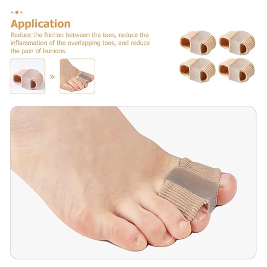 Baluue 4Pcs Ergonomic Woven Separator Comfortable Foot Care Tool for Space Cover for Hallux and Little Durable Design for Long Term Use