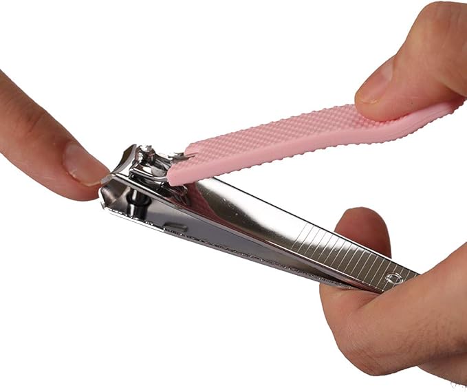 Rocutus 2pcs/Set Nail Clippers Set Portable Nail Scissors Toenail Clippers Nail Clippers,Adult Pedicure Nail Clippers,Fingernail Clippers Household Foot Manicure Scissors Manicure Tools (Pink)