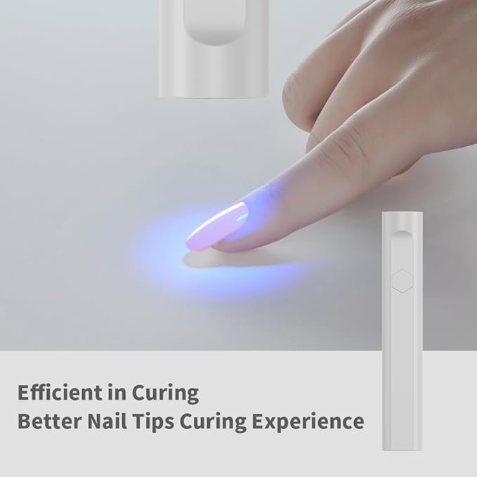 Mini UV Light for Gel Nails, Small Nail Cure Light, Flash Cure Lamp for Gel Nails, LED Nail Lamp for Gel Polish, Manicure USB Nail Dryer for Fast Curing at Salon Home DIY White