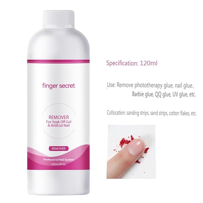 Nail Polish Gel Remover&Nail Brush Cleaner Kit for Efficiently Removing Gel Polish and Thoroughly Cleaning Brushes.Comes with a Glass Cup and 50 Cotton Pads for Convenient Use.