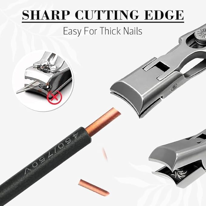 German Nail Clippers for Men, 2024 New Ultra Sharp Nail Clippers, Professional Extra Large Heavy Duty Toe Clippers for Seniors with Catcher File