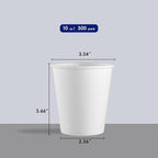 JOLLY CHEF 300 Pack Disposable Coffee Cups 10 oz, Versatile White Hot Beverage - Image 2
