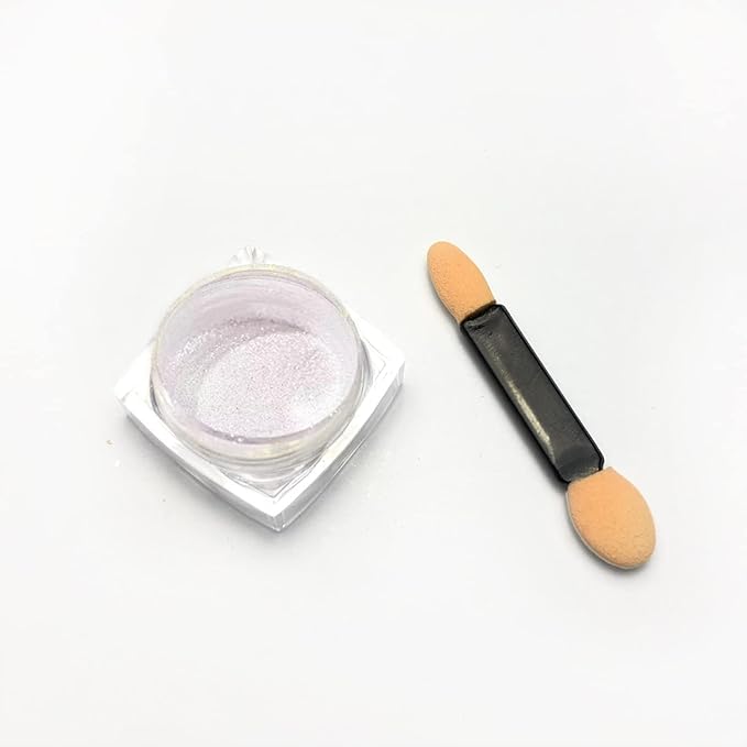Mirror Pearl Nail Chrome Powder,White Pearl Chrome Nail Powder Nail Art Flakes Decoration Nail Dust Tip Manicure Transparent 1 Box Pearl White Chrome Powder for Nails