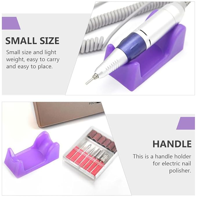 Electric Grinder Handle Holder Stand 2Pcs Plastic Nail Drill Handle Rack for Nail Salon and Home Use Odorless Manicure Tool Organizer