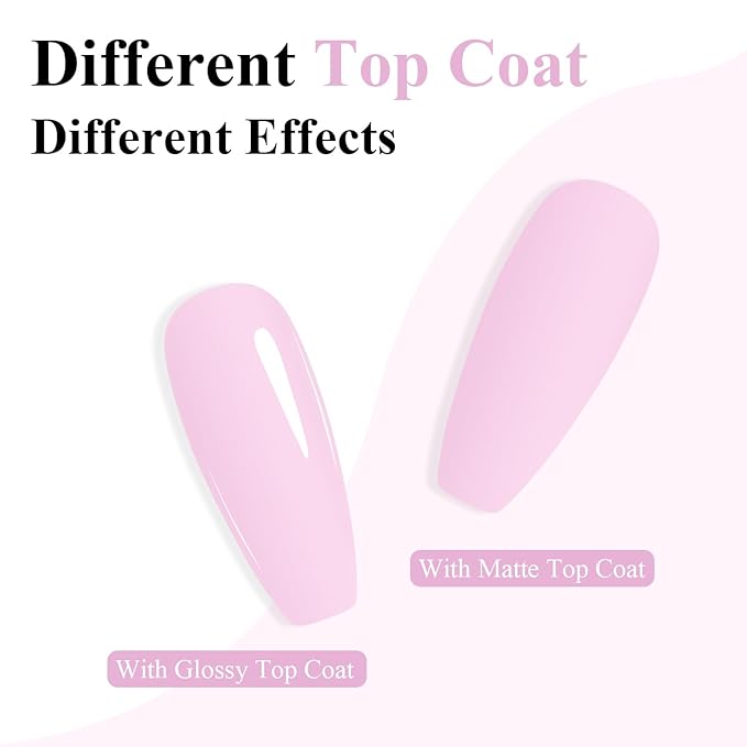Imtiti Pink Gel Nail Polish, Milky Pink Nail Gel Polish High Gloss Soak Off UV LED Spring Summer Nail Art Manicure Salon DIY Design 10ML