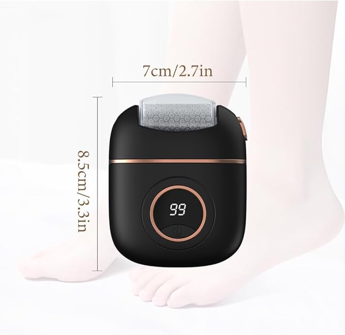 2025 New Electric Callus Remover for Feet, Portable Rechargeable Foot Repair and Grinding Device with Digital Display, Heel Polisher File for Men Women Dry Callus Dead Skin (Yellow)