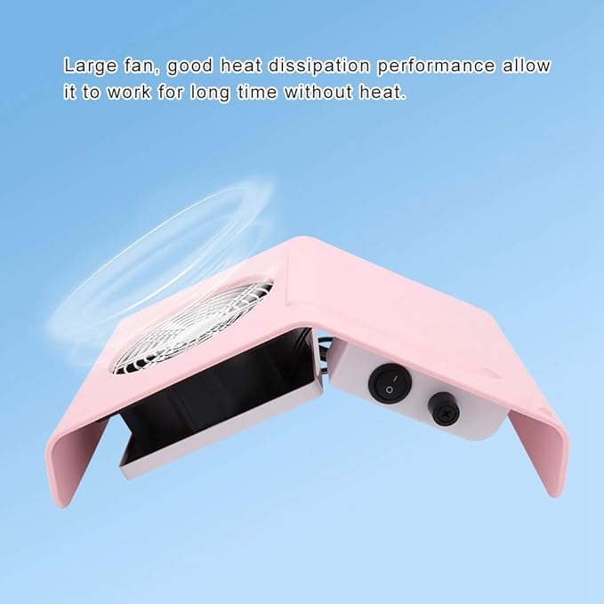 40W Nail Dust Collector Nail Art Suction Machine Vacuum Cleaner Manicure Tool with Filter, Nail Polish Breeze Home and Salon Use No Harmful to Eyes/Hands/Feet with Fans & 2 Dust